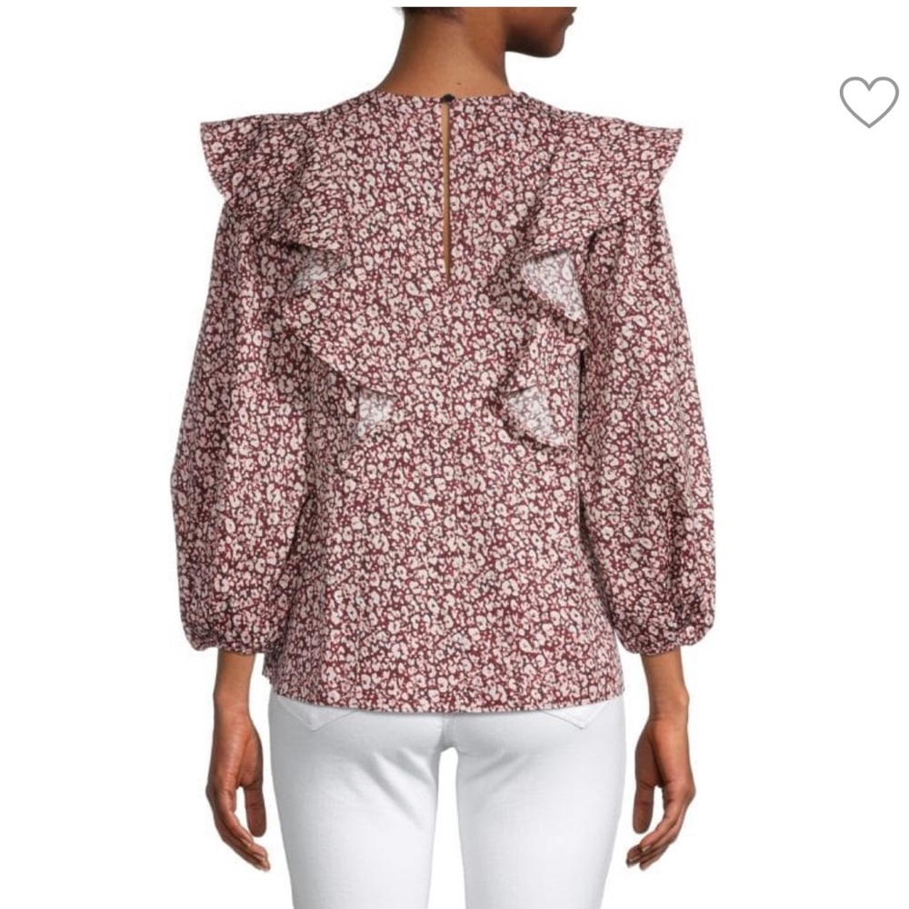 TED BAKER LONDON Ruffle-Trim Abstract Top - Picture 2 of 13